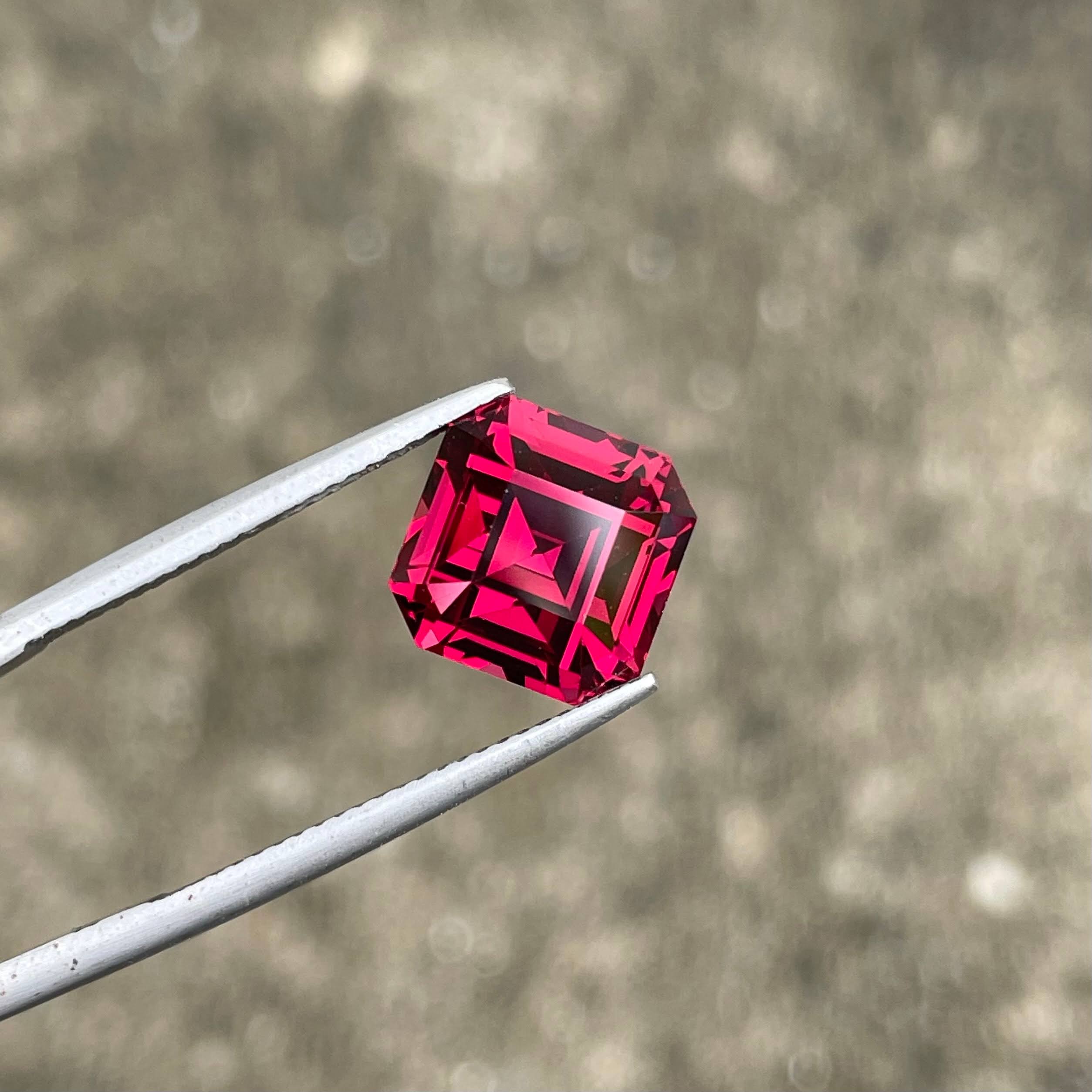 8.00 Carat Purplish Pink Garnet Cushion Cut