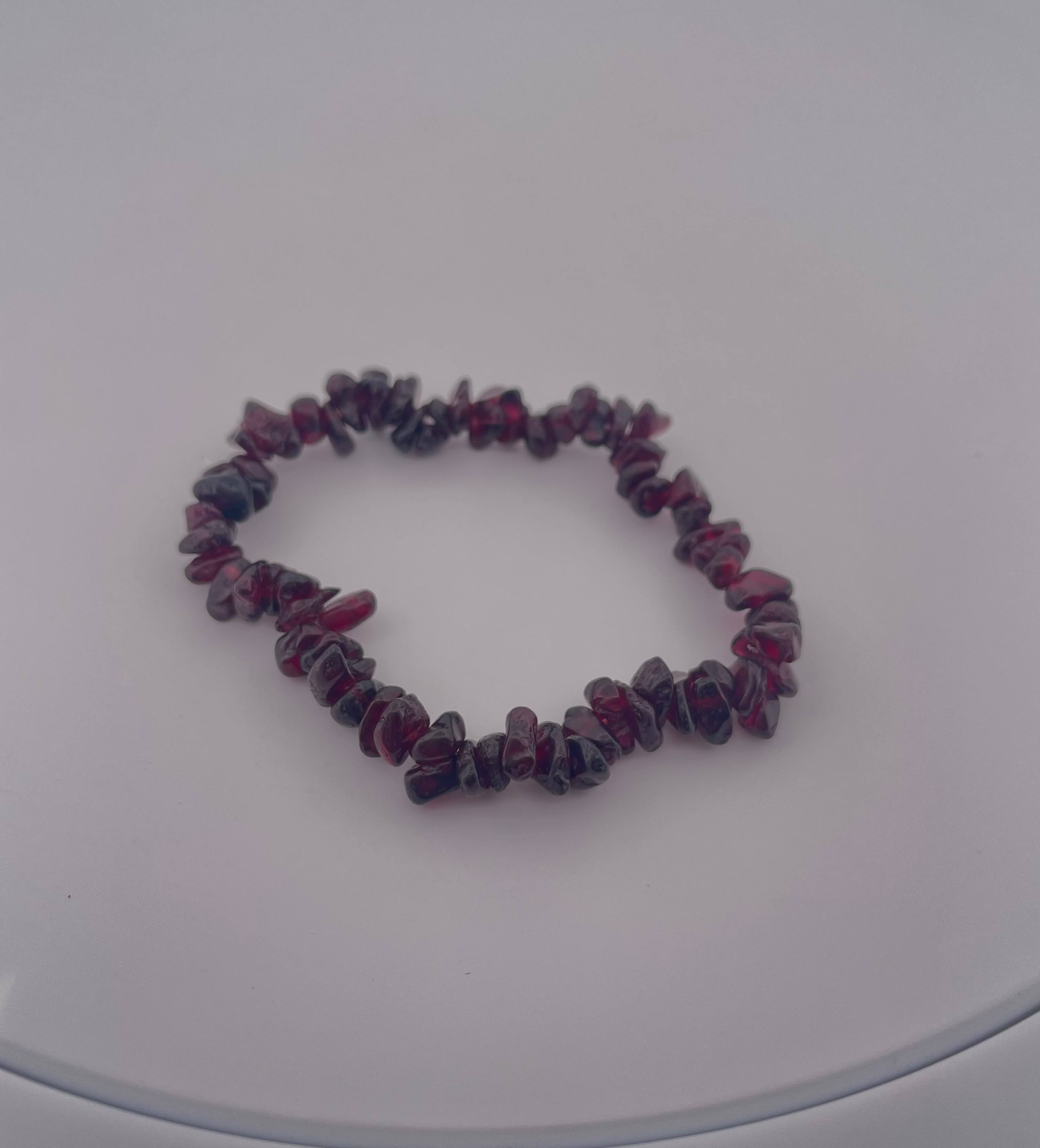 Handmade Garnet Stone Beaded Bracelet