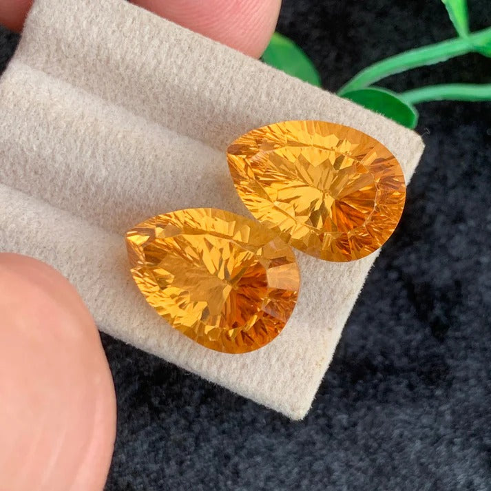 30.37Ct Natural Citrine Pair