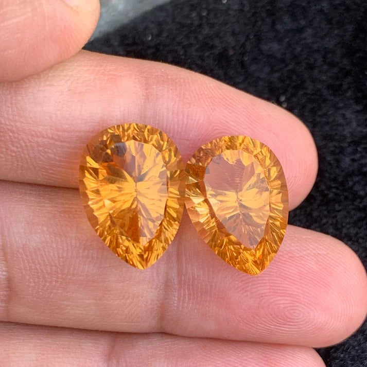 30.37Ct Natural Citrine Pair