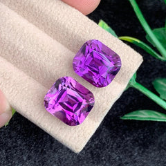 15.67ct Pink Purple Amethyst Pair Cushion