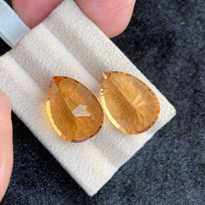30.37Ct Natural Citrine Pair