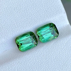 5.24 Carats Bluish Green Tourmaline Pair