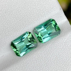 3.97 Carats Sea Blue Tourmaline Pair