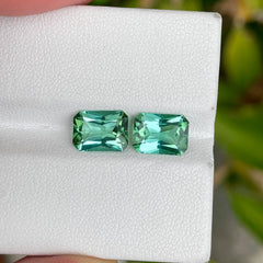 3.97 Carats Sea Blue Tourmaline Pair