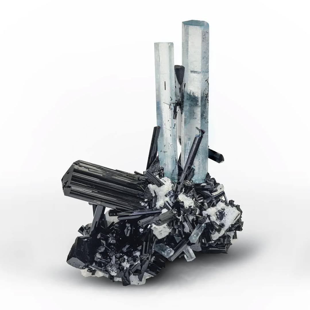 Aquamarine with Black Tourmaline