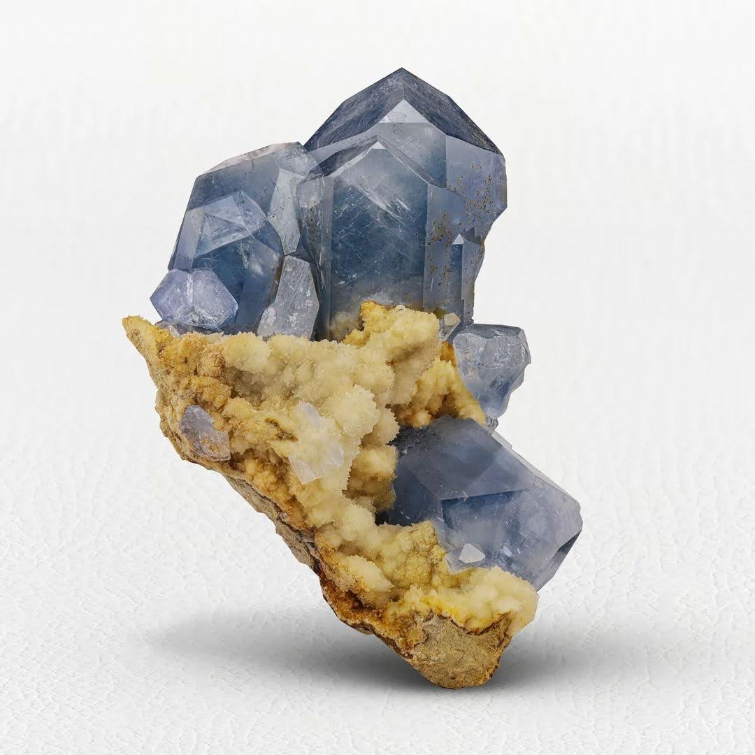 Cluster Celestite with Calcite Matrix