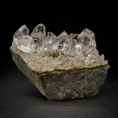 Pointed Diamond Quartz On Calcite