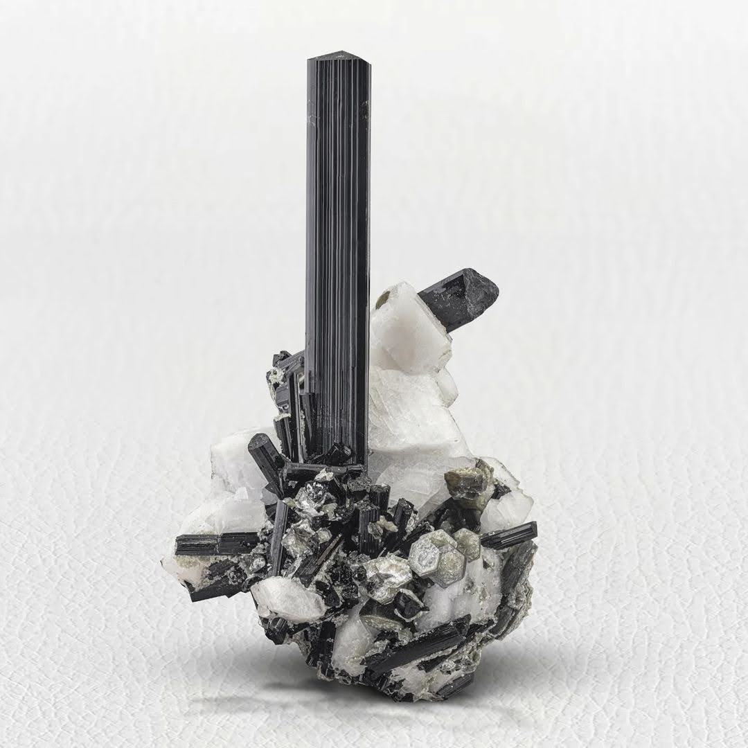 Black Tourmaline with Albite