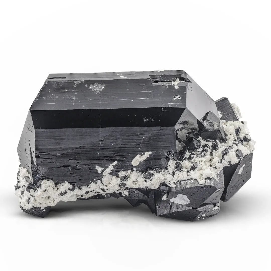 Tourmaline with Albite and Opal Halite