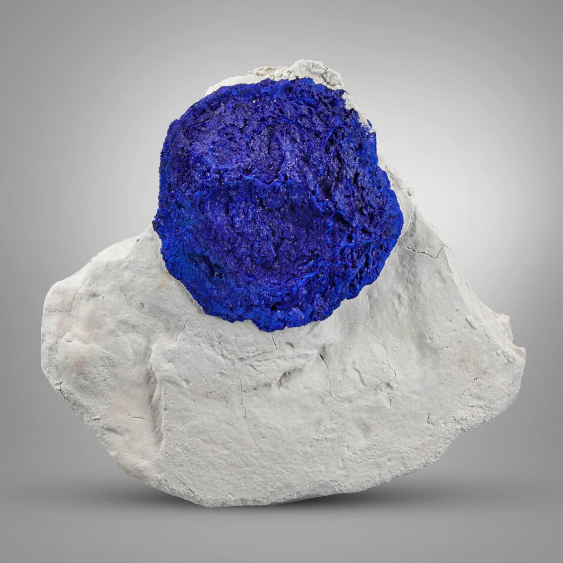 Azurite Crystal on Kaolinite Matrix