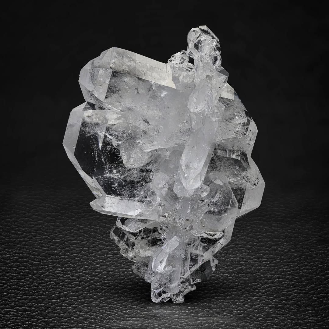 Clear Faden Quartz Crystal Cluster