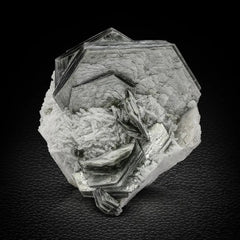 Thick Muscovite Mica Crystals on Albite