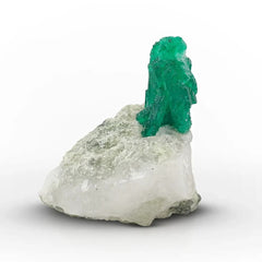 Vibrant Green Emerald Crystal Perched on Calcite Matrix from Pakistan