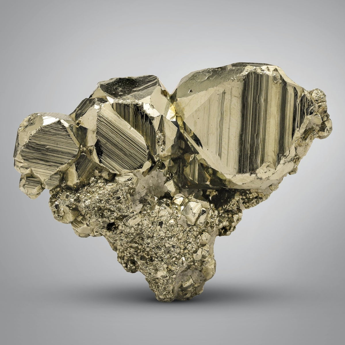 Golden Pyrite Crystal on Aggregate