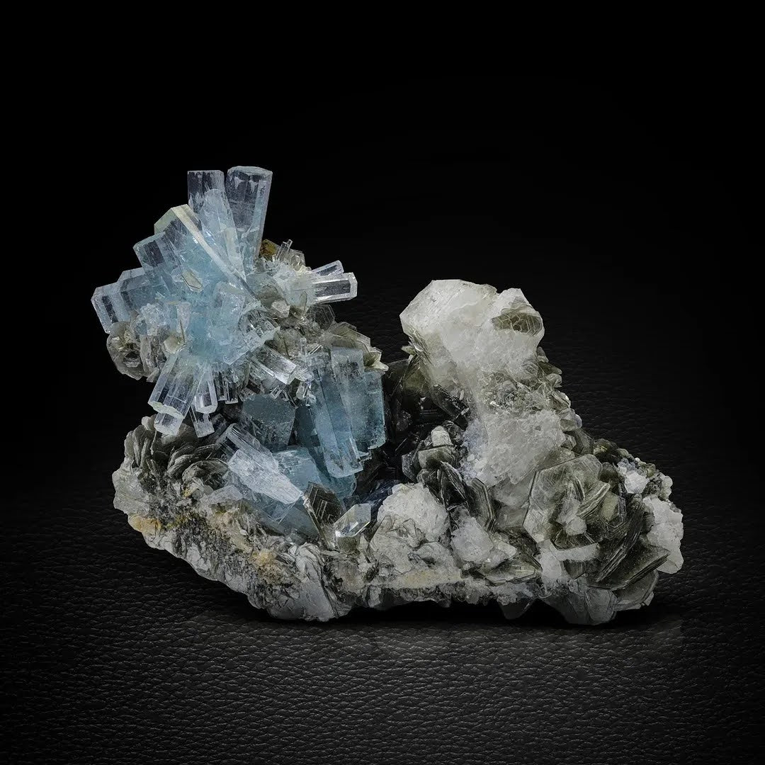 Aquamarine Crystal Cluster on Matrix