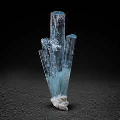 Blue Aquamarine Cluster on Albite