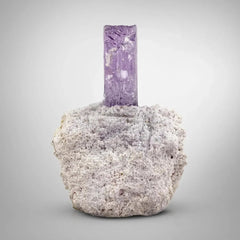 Pink Kunzite Crystal on Albite