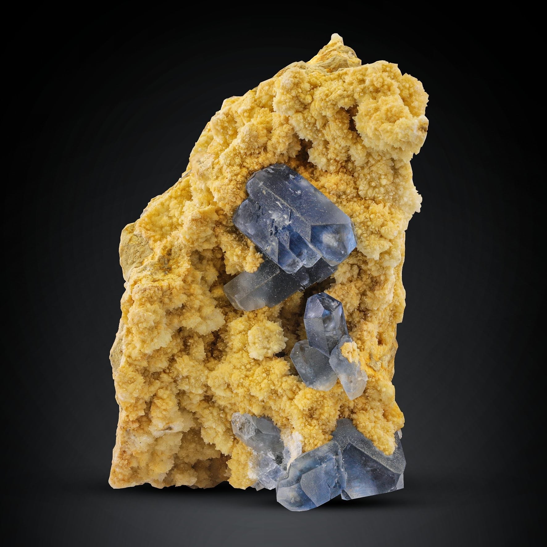 Celestite Crystals with Calcite Matrix