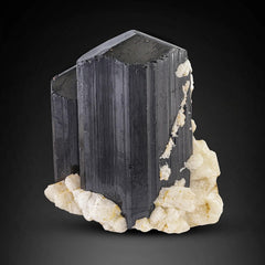 Black Tourmaline Crystals with Albite