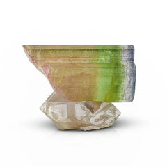 Tri Color Tourmaline on Smoky Quartz