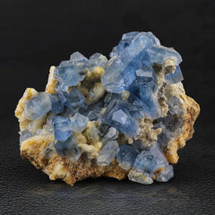 Blue Celestite with Calcite Matrix 