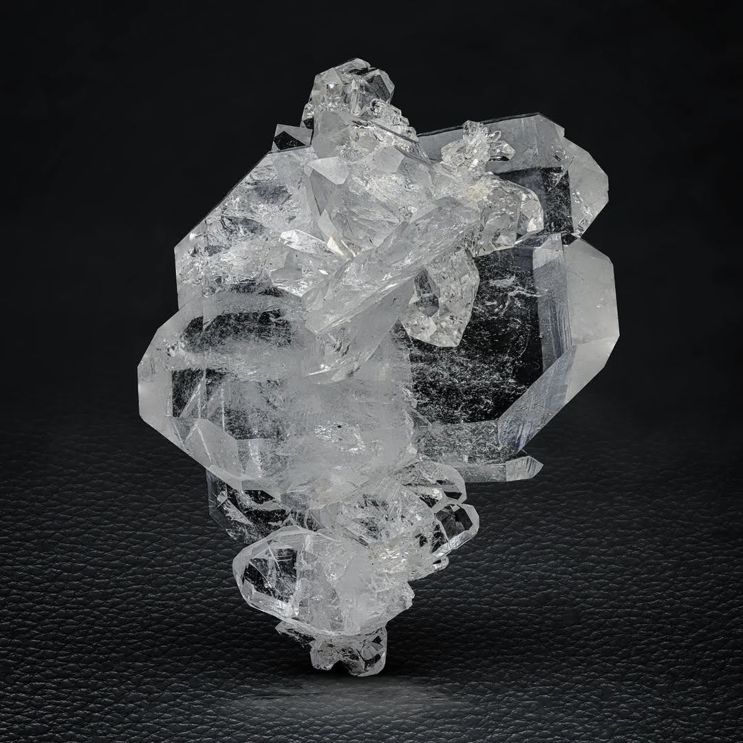 Clear Faden Quartz Crystal Cluster