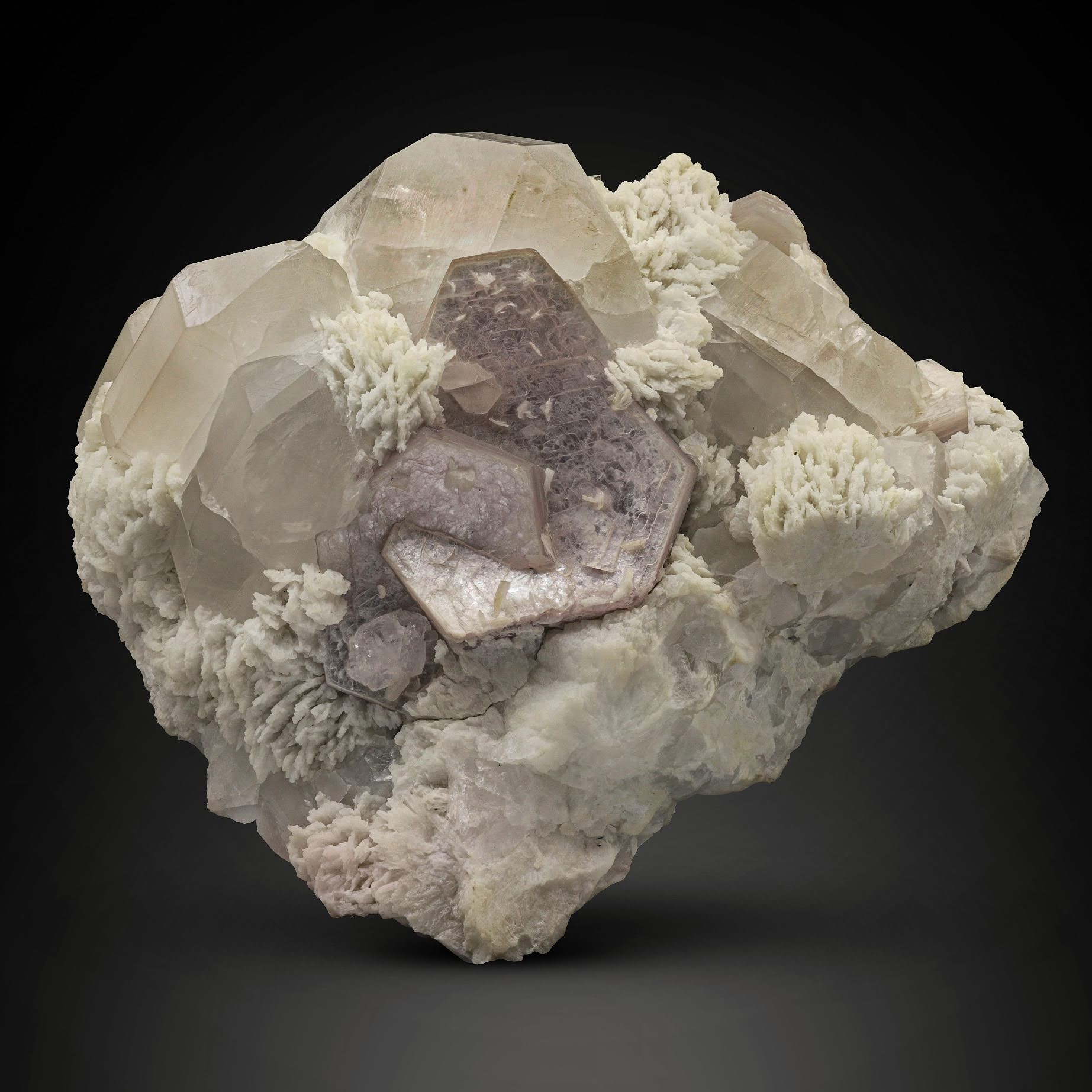 Lepidolite Mica Quartz, Cleavelandite