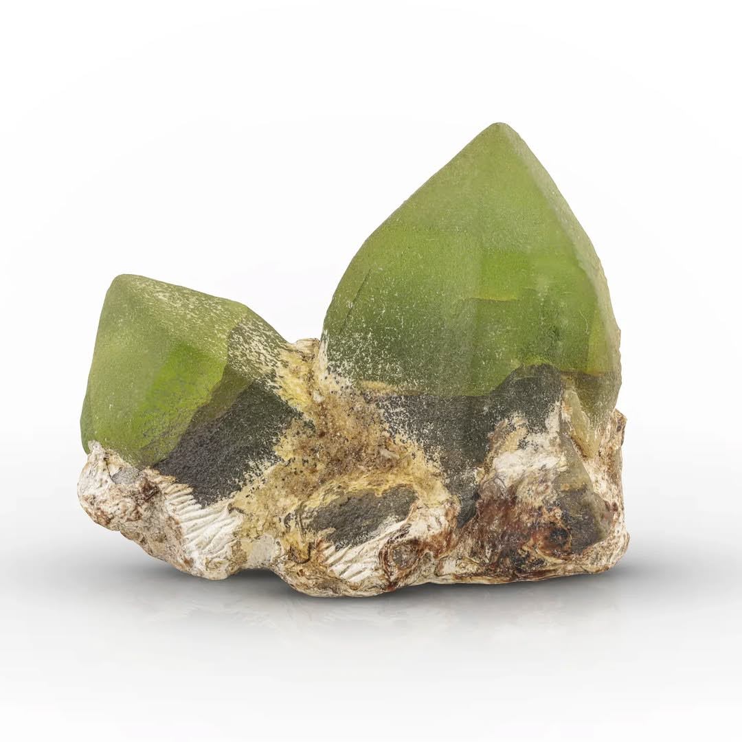 Couple of Peridot Crystals on Matrix