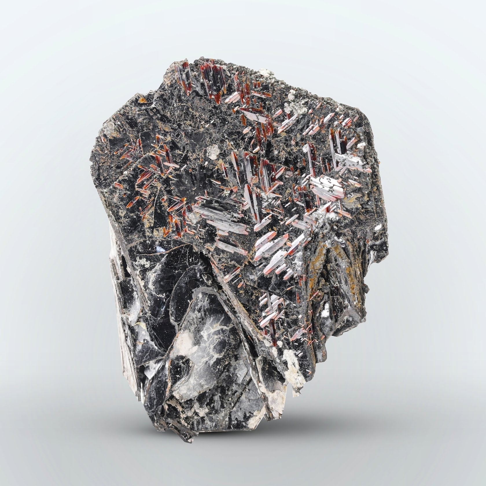 Sagenite Rutile Crystals on Hematite