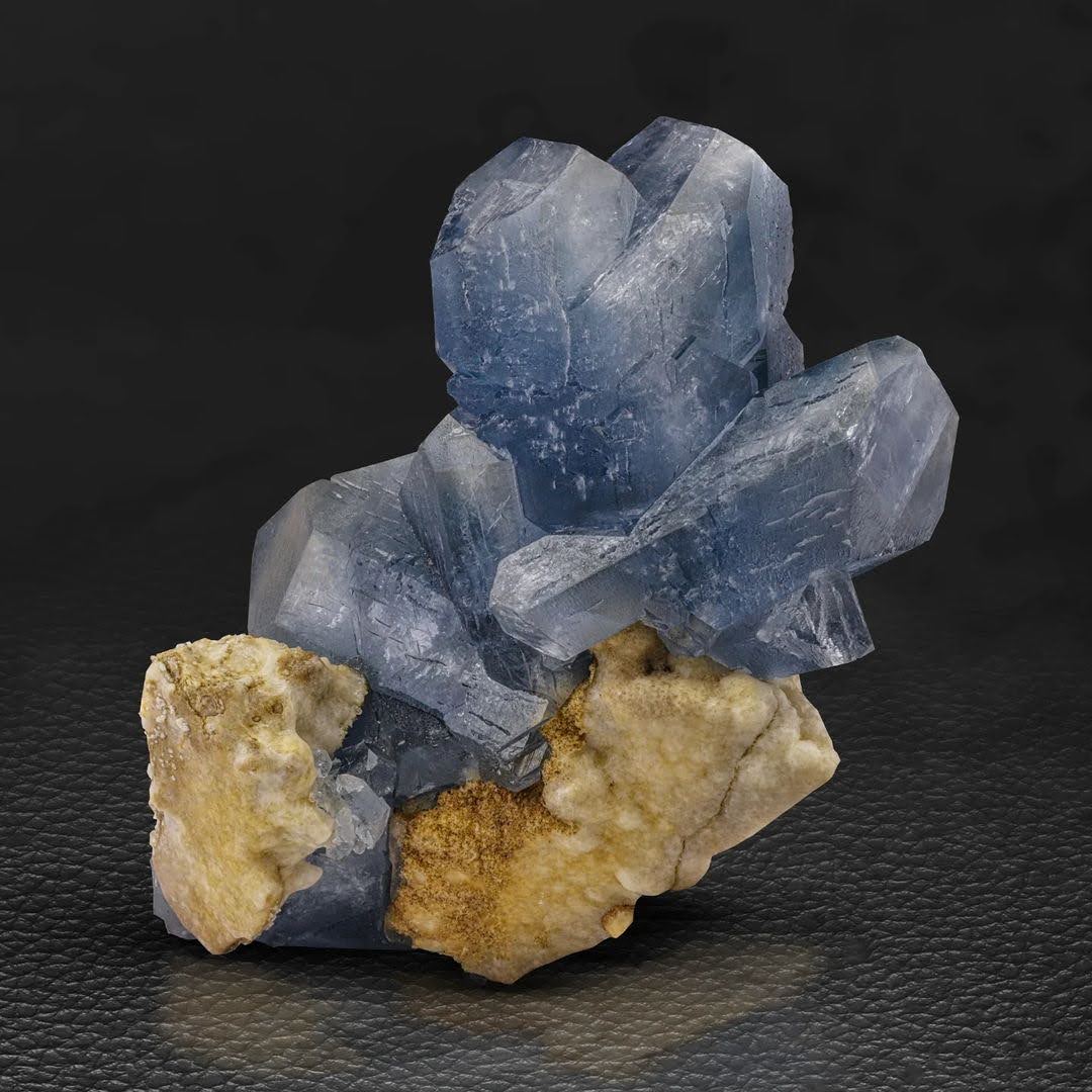 Blue Celestite with Calcite Matrix