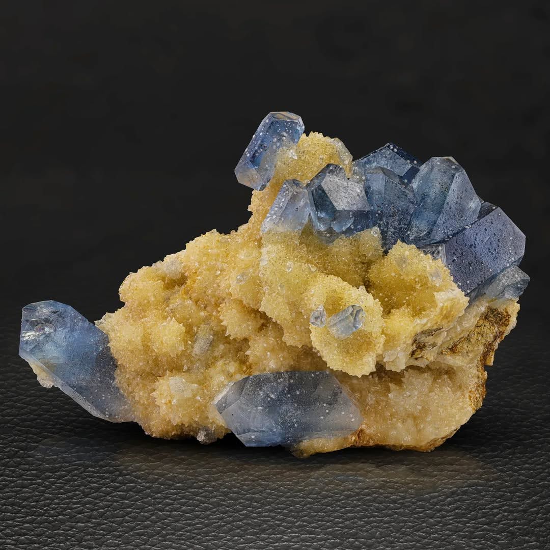 Celestite Crystal Cluster on Calcite