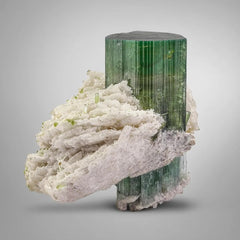 Green Tourmaline with Cleavelandite