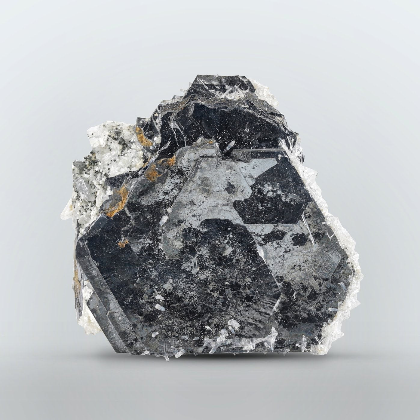 Hematite with Contrasting White Albite