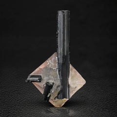 Black Tourmaline Crystals on Fluorite