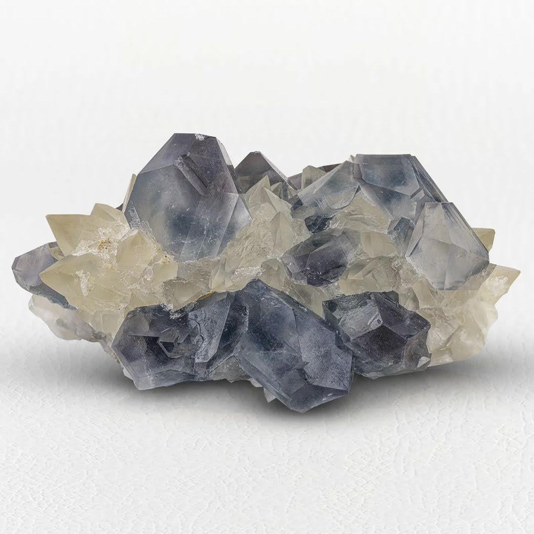 Grayish Blue Celestite on Calcite