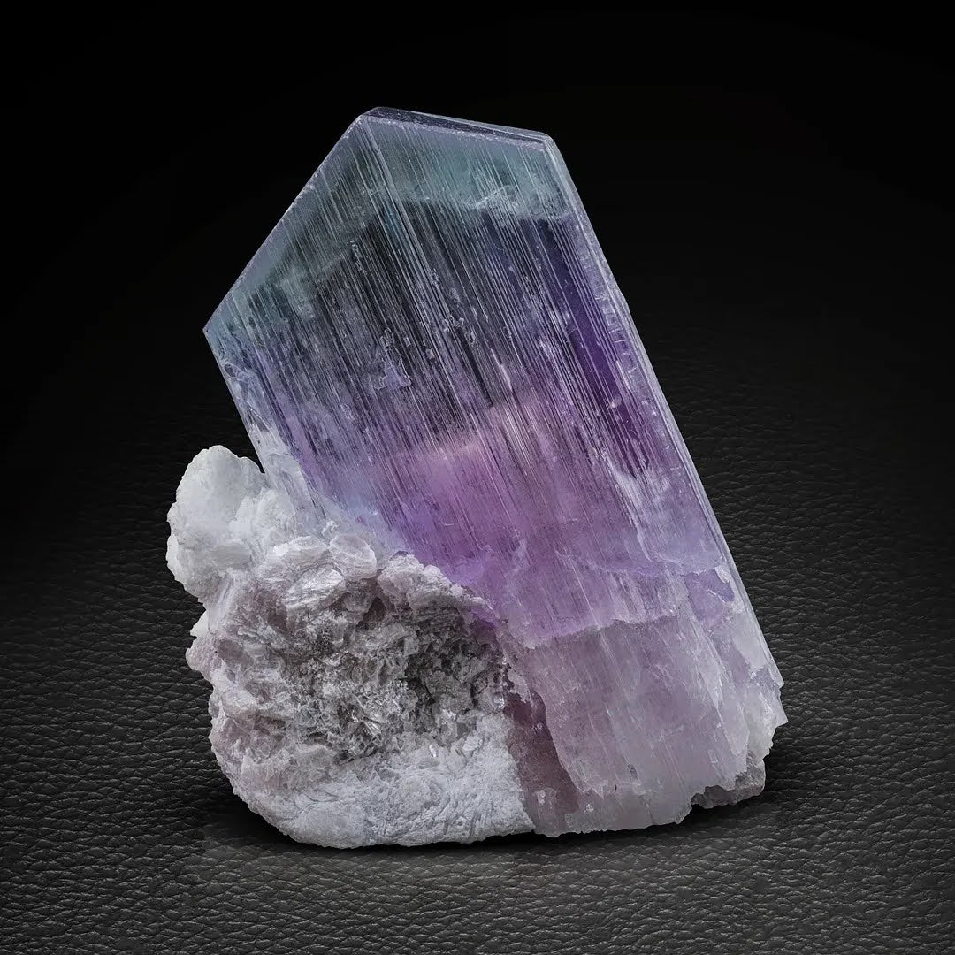 Bi color Kunzite on Albite Matrix