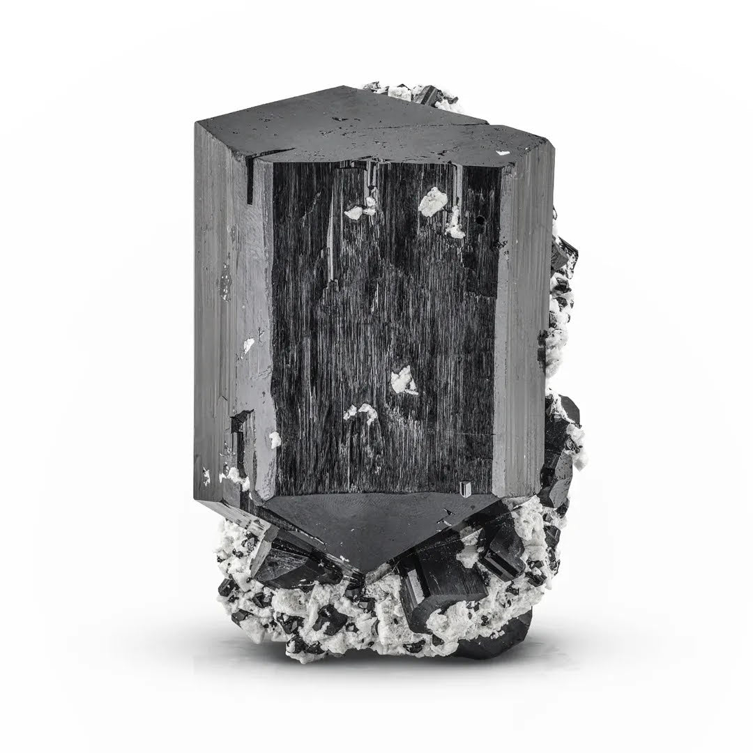 Tourmaline with Albite and Opal Halite