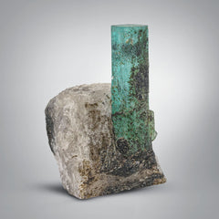 Standing Emerald Crystals On Calcite