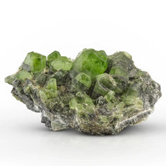 Peridot Crystals Cluster on Matrix