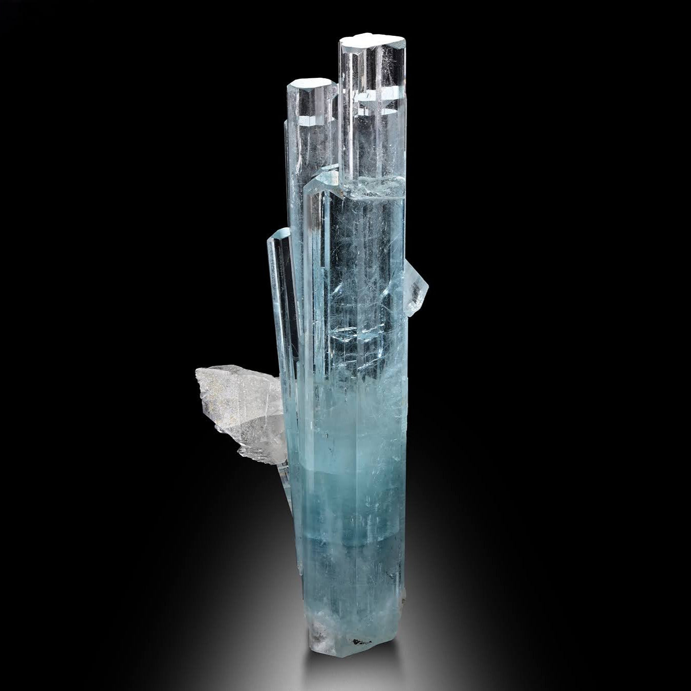 Blue Aquamarine Cluster with Quartz