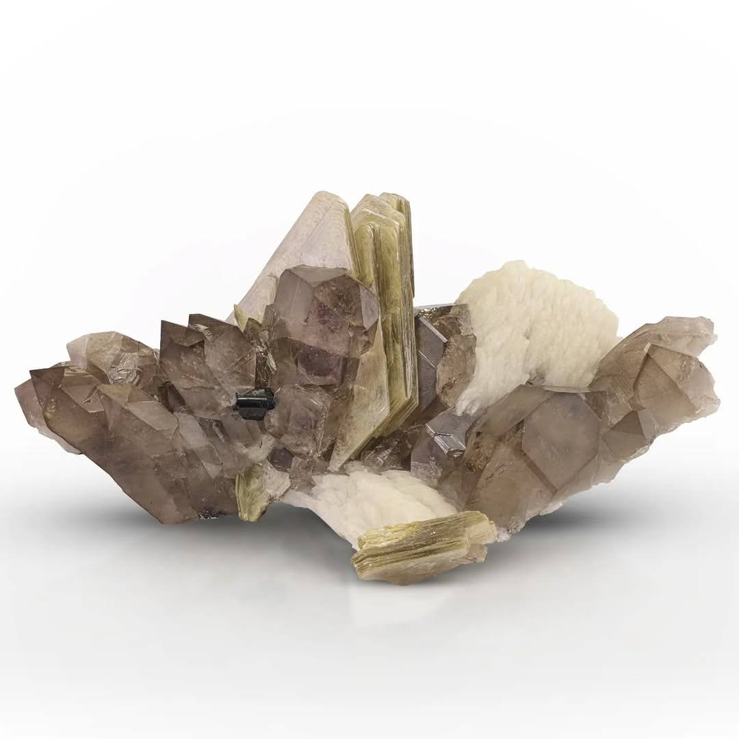 Smoky Quartz Crystals with Muscovite