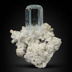 Aquamarine Crystal on Albite Matrix