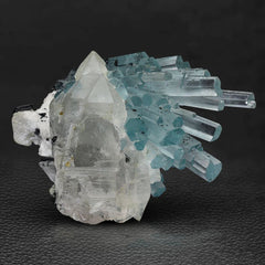 Aquamarine Crystal Cluster with Quartz