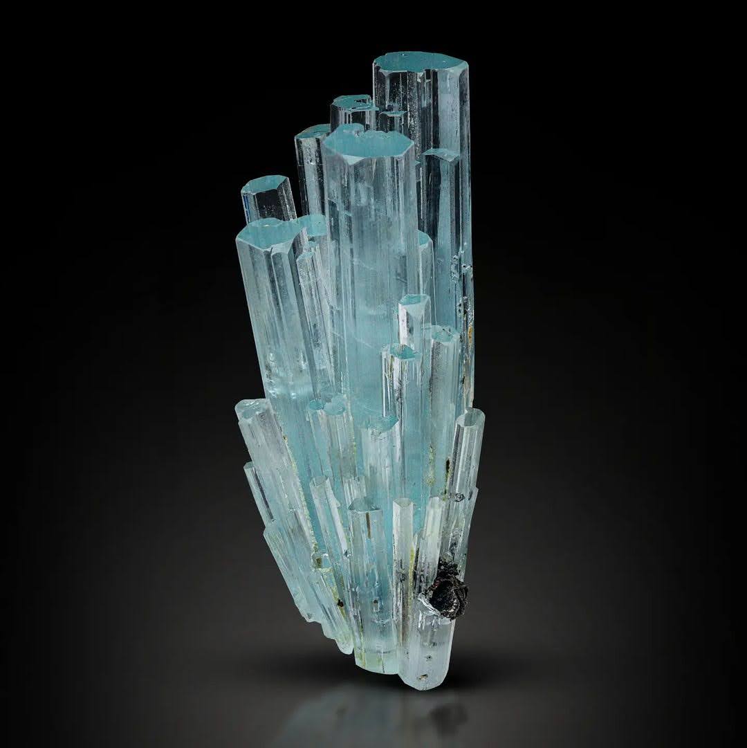 Aquamarine Cluster on Tourmaline