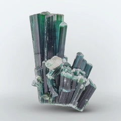 Indicolite Tourmaline Cluster on Quartz