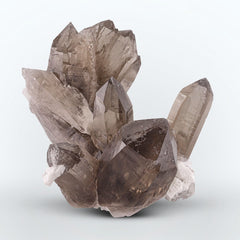 Smoky Quartz Cluster On Albite