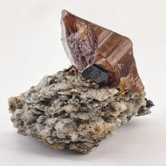 Parisite Crystal & Ilmenite on Matrix