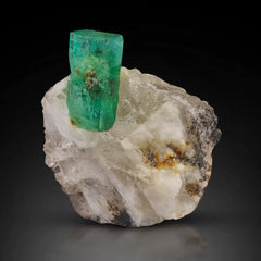 Emerald Free Standing Crystal on Calcite