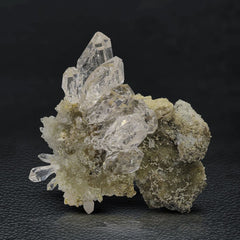 Diamond Quartz Crystals on Calcite